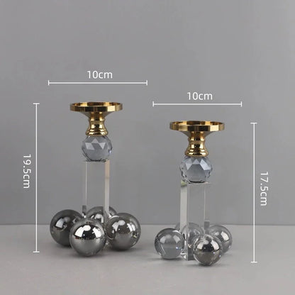 DecorBites™ Clear Crystal Geometric Candle Holder for Home Decoration