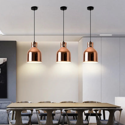 DecorBites™ Rose Gold Pendant Lights Metal Hanging Fixtures for Dining Room Island Bar Decor