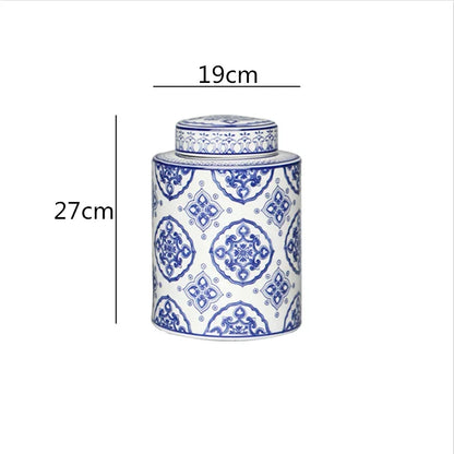 DecorBites™ Chinese Retro Ceramics Golden Vase with Cover for Home Décor and Organization