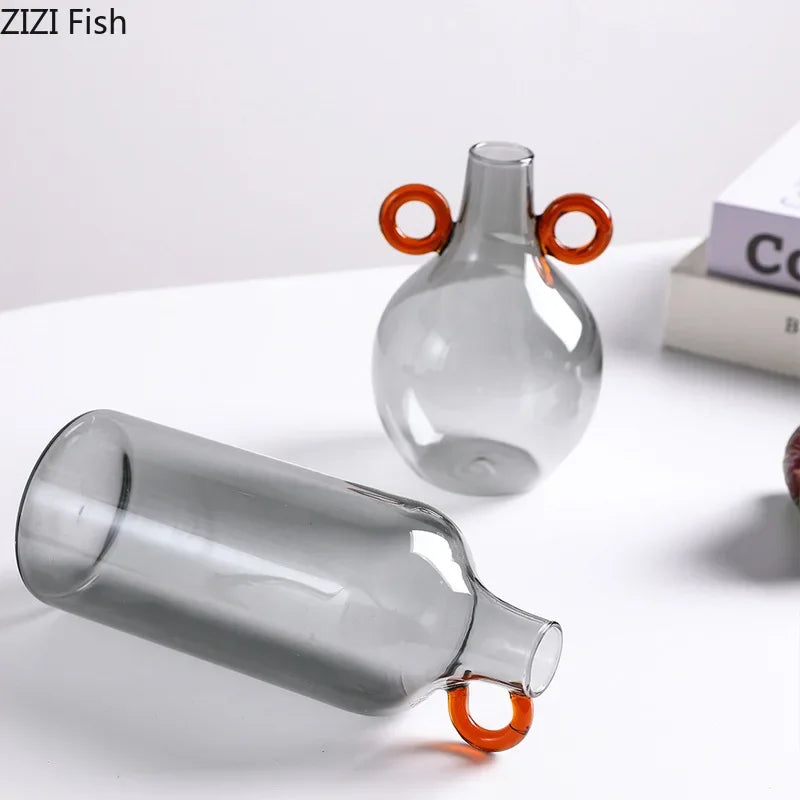 DecorBites™ Clear Glass Vase Hydroponics Plant Pot Room Decor Floral Vases Aesthetic Pieces