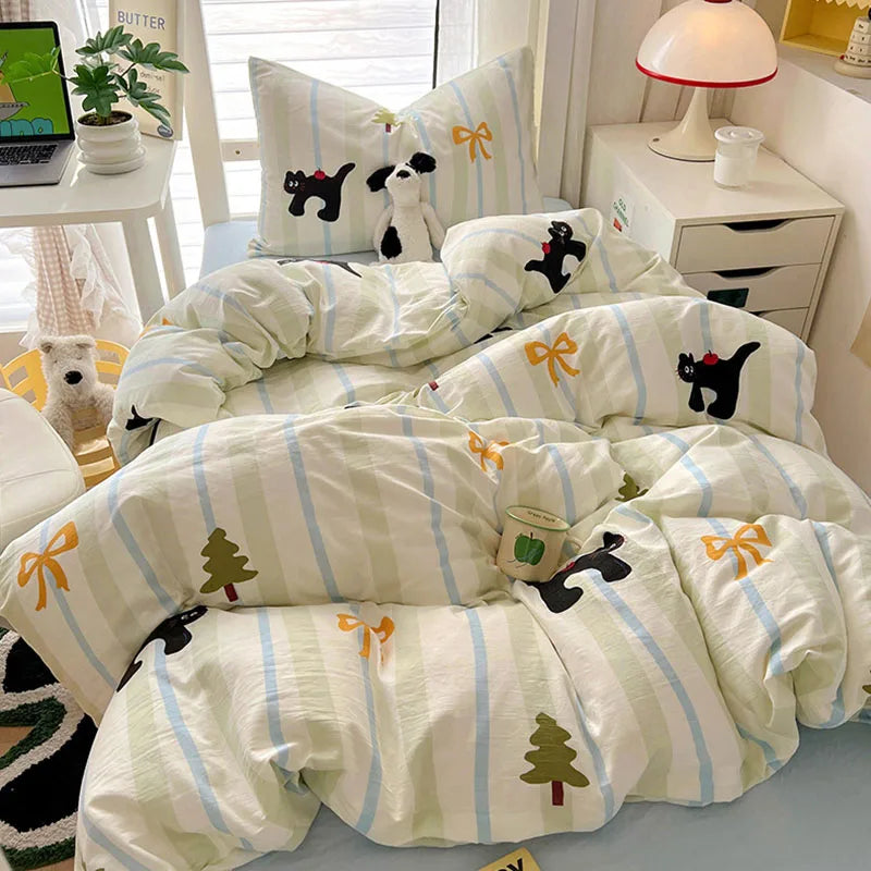 DecorBites™ Cartoon Printed Bedding Sets: Super-Soft, Skin Friendly, Summer Bed Sheet, Duvet Cover, Pillowcases