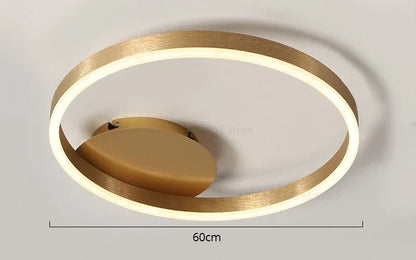 DecorBites™ Golden Coffee Round Circle LED Ceiling Light with Acrylic Lampshade - Creative Living Room Fixture
