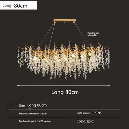 DecorBites™ Gold Crystal Grapes Chandelier for Dining Living Room Bedroom