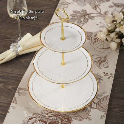 Juego de platos de fruta de porcelana fina DecorBites™, soporte para pasteles, platos para aperitivos de bufé, vajilla elegante
