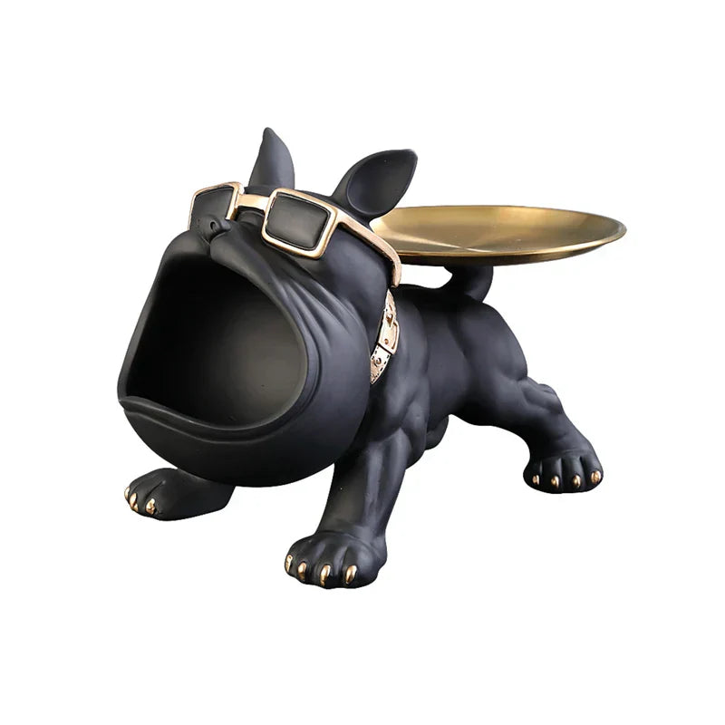 DecorBites™ Bulldog Remote Control Storage: Office & Living Room Decor Ornament