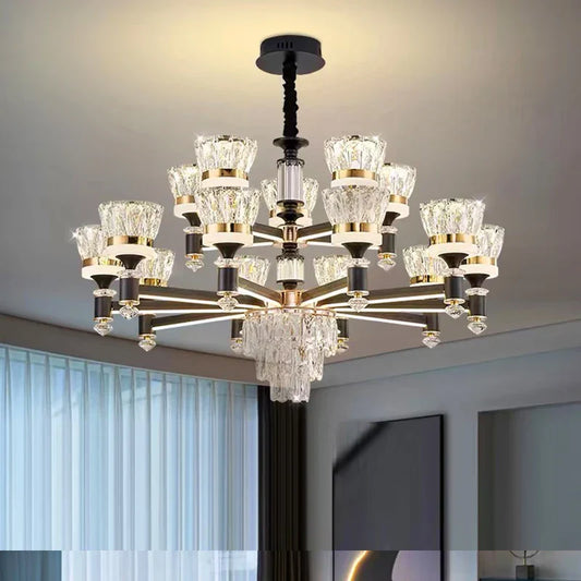 DecorBites™ Crystal Chandelier Pendant Light for Living and Dining Room Luxury Home Decor