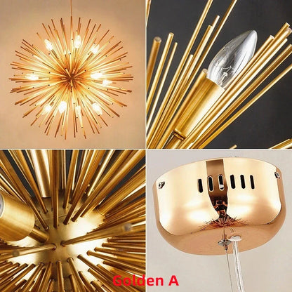 ثريا ديكوربايتس™ بتصميم هندسي على شكل نجمة: إضاءة سقف LED عصرية لغرفة المعيشة والمطعم