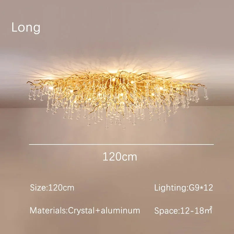 DecorBites™ Golden Chandelier Modern Luxury LED Glossy Ceiling Lamp