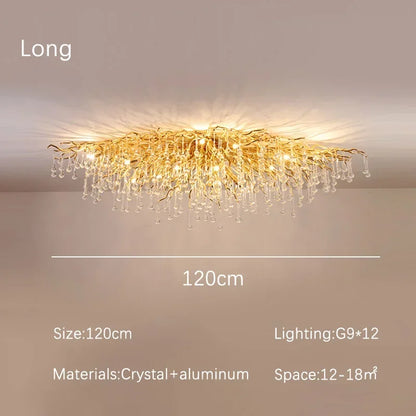 DecorBites™ Gloss Light Luxury Crystal Ceiling Chandelier for Living Room & Dining Room