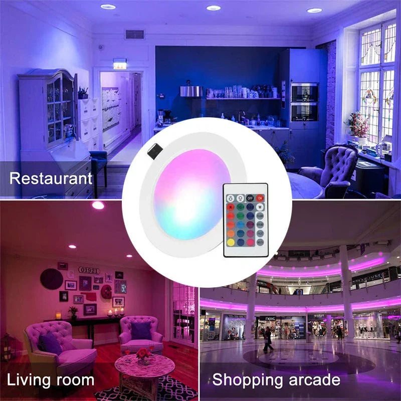DecorBites™ Dimmable RGB LED Downlight 10W/15W Ceiling Spot Light with Remote Control
