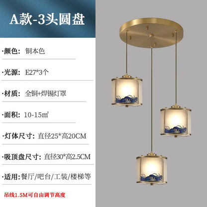 ديكوربايتس™ إضاءة مدخل نحاسية بالكامل، رأس غرفة النوم، السقف، الممر، إضاءة درج دوارة