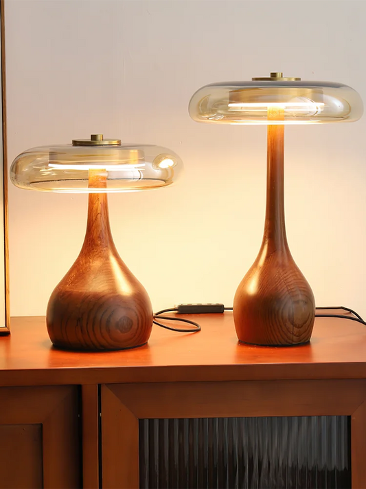 DecorBites™ مصباح طاولة Andi Walnut لغرفة المعيشة وغرفة النوم والدراسة والفندق على الطراز الفرنسي الإبداعي