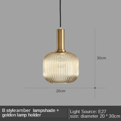 DecorBites™ Gray Glass LED Pendant Lights for Modern Nordic Home Decor