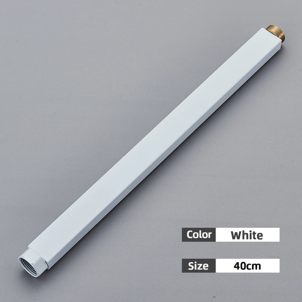 أنبوب تمديد صنبور دش الحمام الأسود من DecorBites™ - دائري ومربع 30/40 سم واجهة عامة