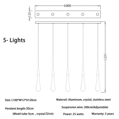 Lámparas colgantes DecorBites™ Crystal Gold para comedor, isla de cocina, candelabro