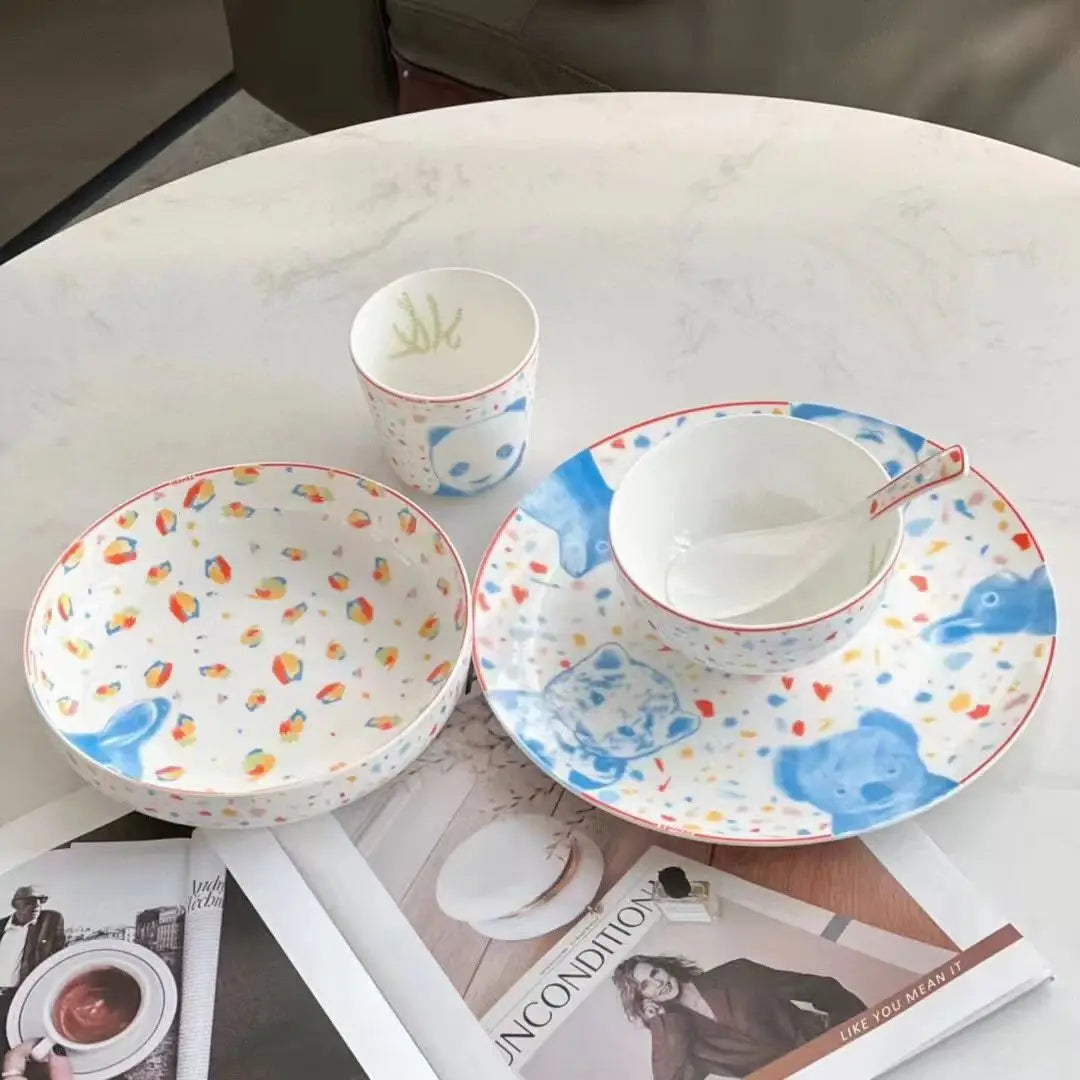 DecorBites™ Kids Bone China Tableware Set, Dinner Plates and Bowl, Birthday Gift