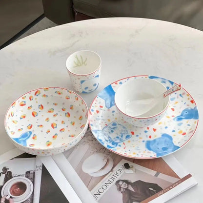 DecorBites™ Kids Bone China Tableware Set, Dinner Plates and Bowl, Birthday Gift