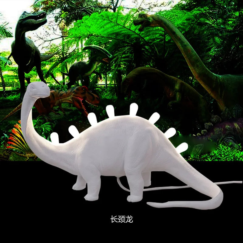 DecorBites™ Brontosaurus T-Rex Dinosaur Resin LED Desk Lamp for Bedroom Home Decor
