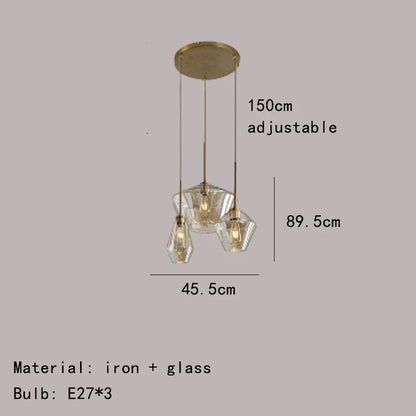 Lámpara colgante DecorBites™ de cristal ámbar gris para iluminación del hogar y la oficina