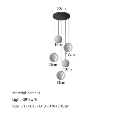 DecorBites™ Cement Planet Chandelier Hanging Lamp for Dining Room & Bedroom