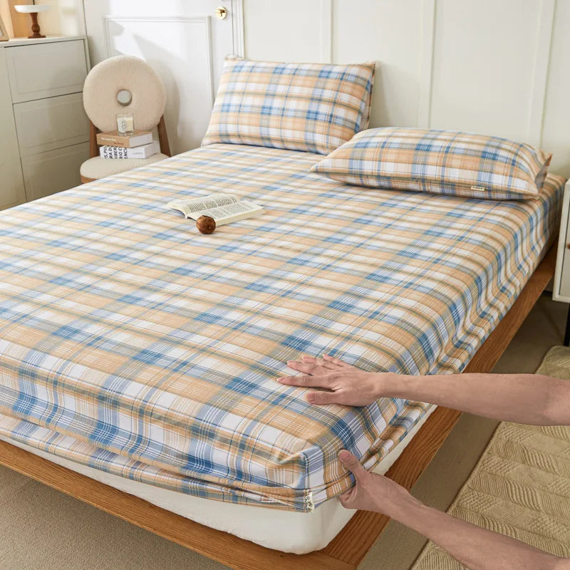 DecorBites™ Coarse Cotton Queen Fitted Sheet: Comfortable, Durable Maternal Child Bedding