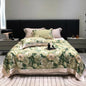 Decobites Lyocell Fiber Flowers Summer Quilt Bedding Set - Soft & Silky Comforter with Bed Sheet