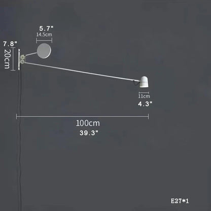 ديكوربايتس™ - مصباح حائط LED قابل للتعديل بذراع متأرجح باللونين الأحمر والأسود - إضاءة عصرية