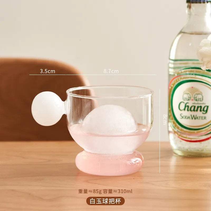 DecorBites™ Glass Spherical Handle Coffee Mug, 310ml