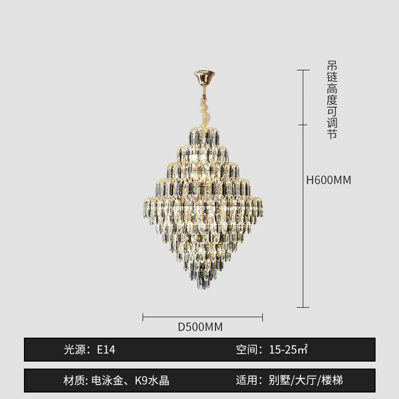 DecorBites™ Designer LED Crystal Chandelier for Luxury Villas, Hotels & Restaurants