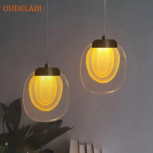 Lámpara colgante LED de cristal DecorBites™: Iluminación elegante para comedor, bar, cocina y dormitorio.