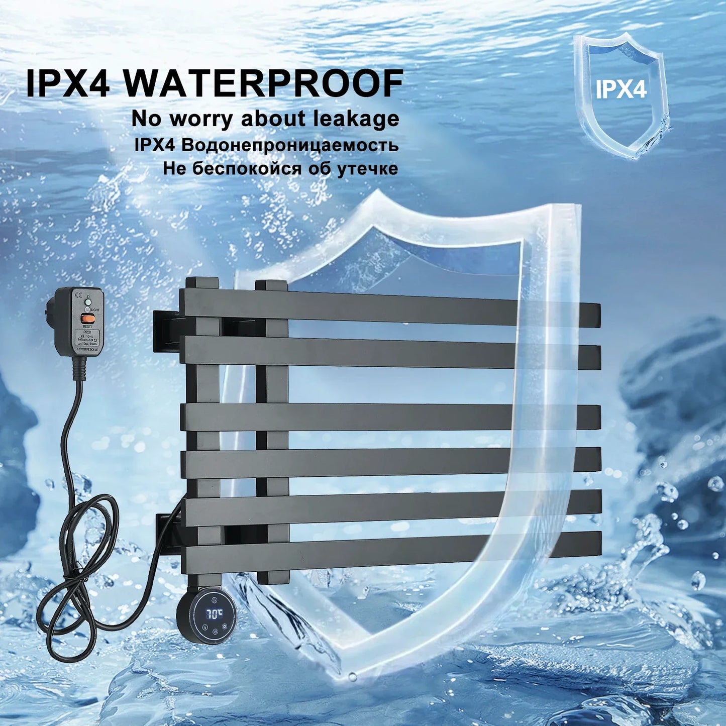 DecorBites™ Electric Towel Warmer Rack Thermostatic Digital Display Stainless Steel Holder