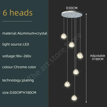 DecorBites™ Crystal LED Ceiling Chandelier: Modern Spiral Kitchen Staircase Home Decoration Light