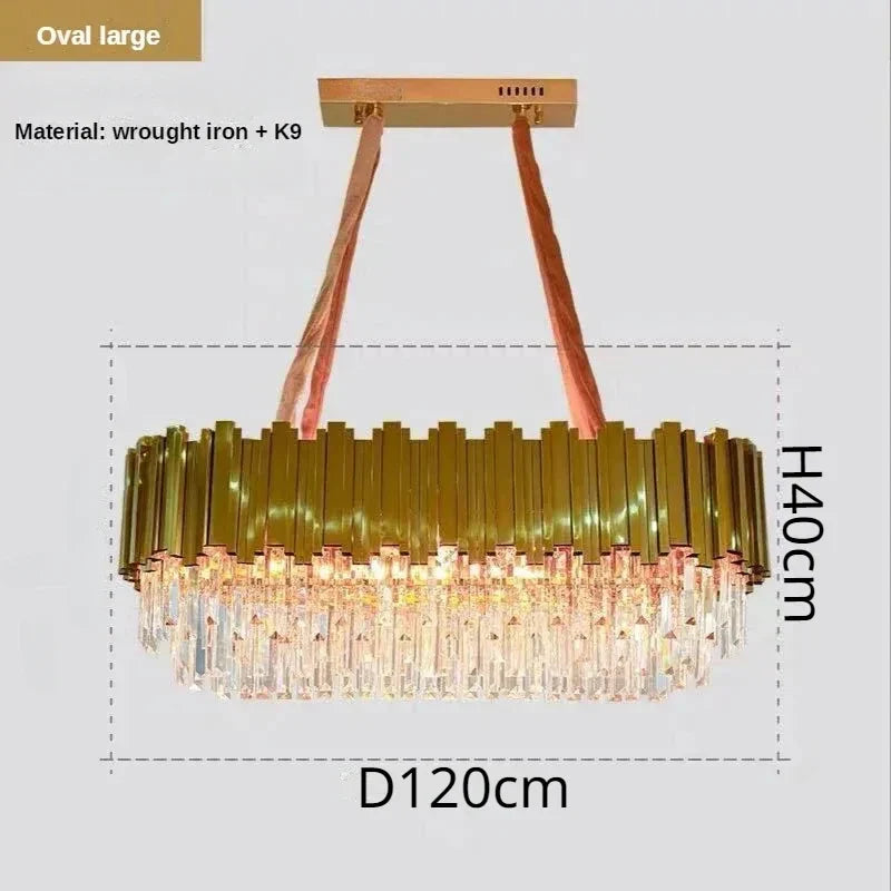 DecorBites™ Crystal Ceiling Chandelier: Luxury Round LED Light for Living Room, Artistic Home Decor