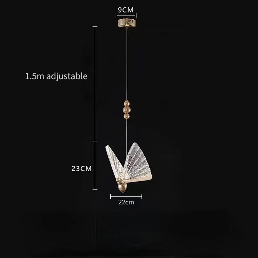 Lámpara colgante de mariposa de cristal DecorBites™ para iluminación de dormitorio y cocina