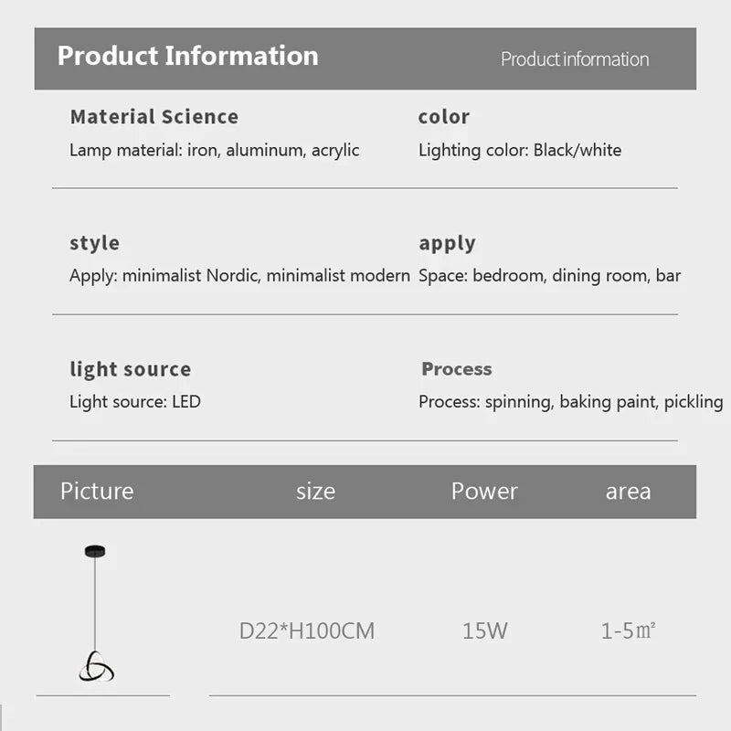 DecorBites™ LED Bedside Pendant Light Modern Decor Chandelier for Bedroom Living Room