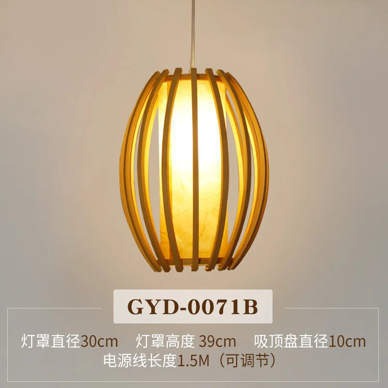 DecorBites™ Bamboo Pendant Lamp: Japanese Zen Tea Room Hanging Light for Home Decor