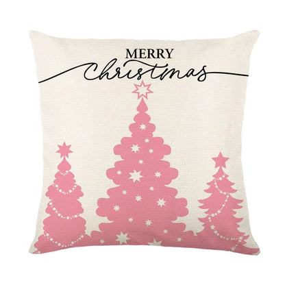 DecorBites™ Christmas Santa Claus Linen Pillowcase - Sofa Cushion Cover, Decorative Living Room Pillow Cover