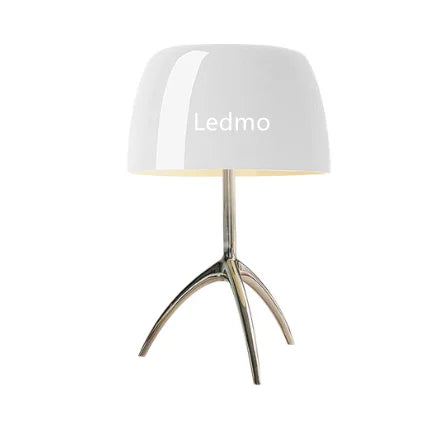 DecorBites™ Glass Shade Table Lamp: Designer Tripod Desk Light for Bedroom