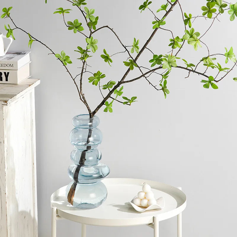 DecorBites™ Terrario de cristal geométrico con forma de pila de guijarros para decoración del hogar