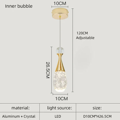 Lámpara de araña LED de cristal DecorBites™ para decoración de comedor e iluminación de isla de cocina