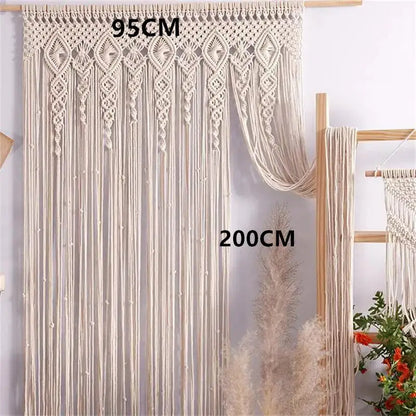 Macrame Cotton Door Curtain | Boho Wall Hanging Tapestry by Decobites