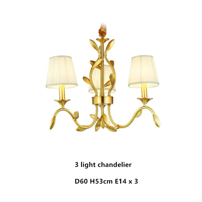 Gold Copper Fabric Chandelier