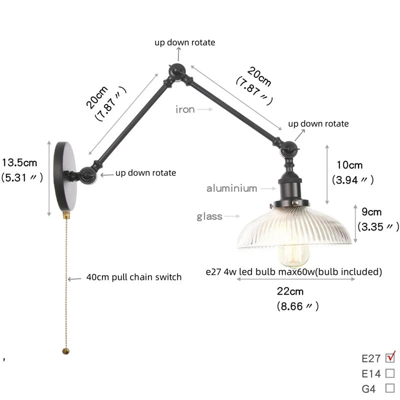 Iron Swing Arm Sconce