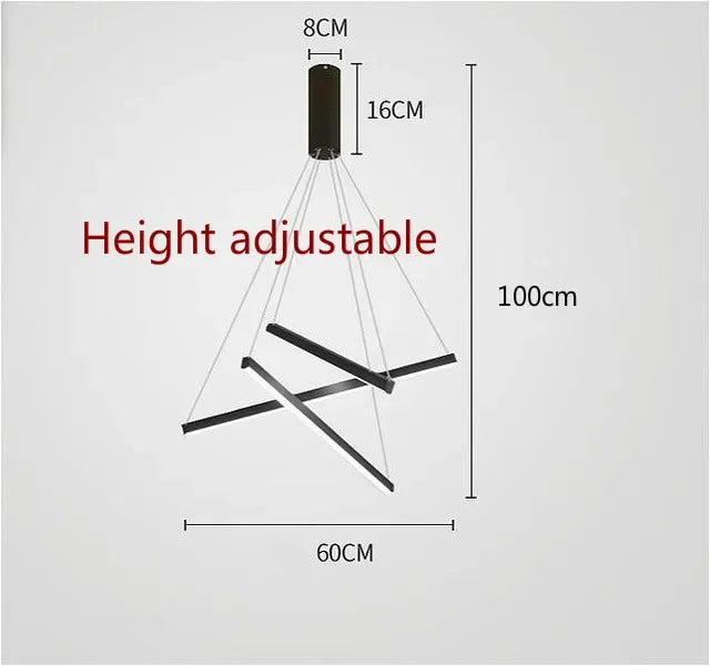 DecorBites™ LED Black Ceiling Chandelier for Kitchen Stair Hall Living Dining Room Fixture