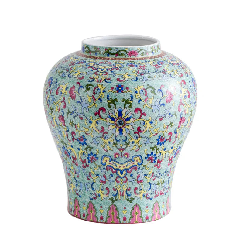 DecorBites™ Blue White Porcelain Flower Vase: Elegant Ceramic Home Decor & Storage Solution