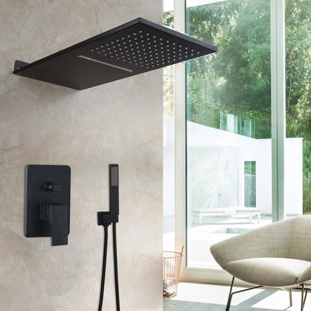 Gold Black Shower System