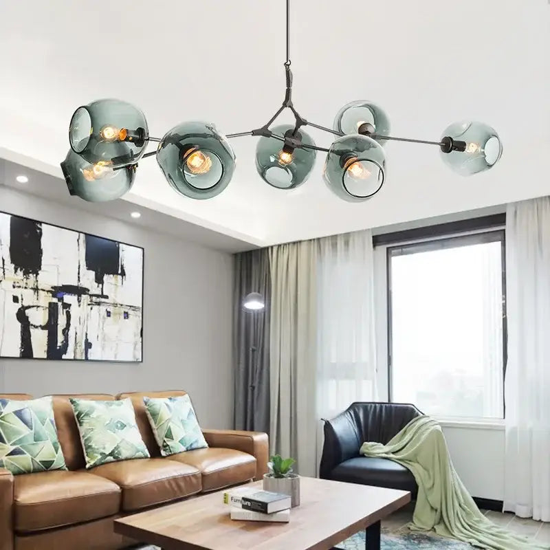 DecorBites™ Contemporary Glass Bubble Chandelier for Living Room
