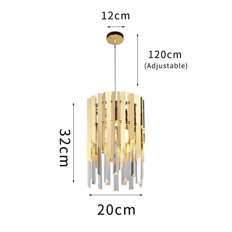 DecorBites™ Gold K9 Crystal LED Chandelier for Living Room Kitchen Dining Bedroom