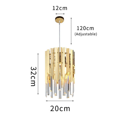 DecorBites™ Gold K9 Crystal LED Chandelier for Living Room Kitchen Dining Bedroom