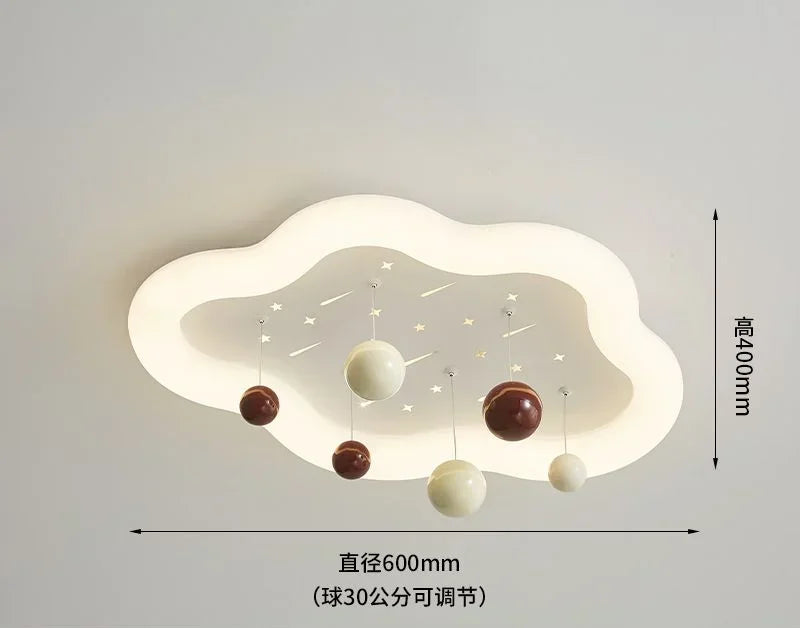 Lámpara de Araña en la Nube para Niños Decorbites™ para la Habitación de los Niños, Espectro Completo, para Niños y Niñas, Estilo Crema